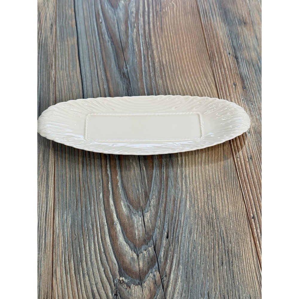 LENOX Open Butter Tray Dish Ivory 9" x 3" Made in USA